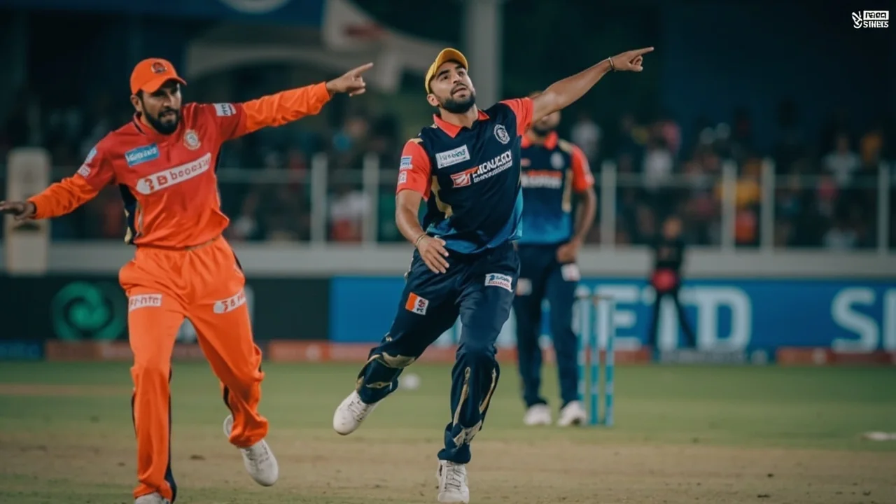 Medium shot of an IPL captain setting the field during a powerplay, the kind of tactical decision that influences the broadcasting product and therefore league-level brand value